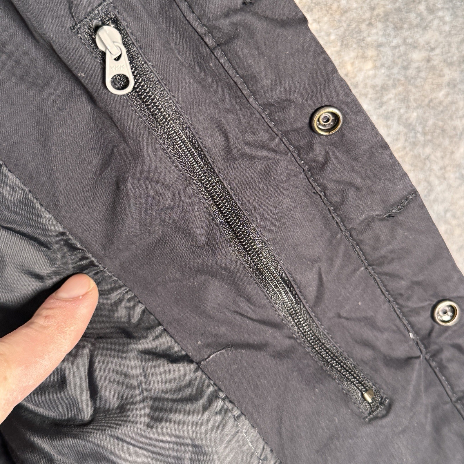 Vintage Nike Snap Button Solid Black Jacket Mens … - image 7