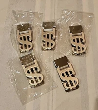 lot of 5 Stainless Steel Money Clip Men's Wallet Card Cash Holder free shipping 