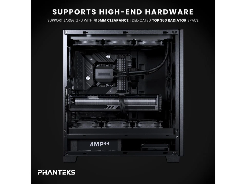 Phanteks XT Pro Silent, Mid-Tower Gaming Chassis, 3x M25-120 Black Fans - Image 3 of 4