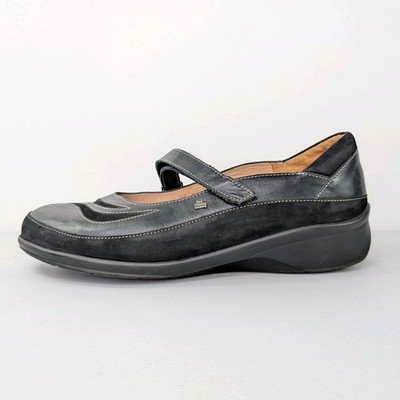 Finn Comfort Glendale Mary Jane Shoes Womens Size 8.5 D Black Leather Strap 