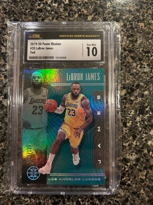 2019-20 Panini Illusions #20 Lebron James "Teal" Number 052/125 CSG Gem Mint 10