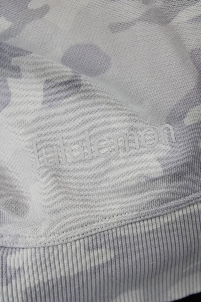 Lululemon Womens Long Sleeve Crew Neck Camouflage Sweatshirt Gray Cotton Size 8 - Image 4 of 4