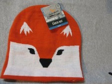 FIELD  STREAM "YOUTH" WINTER "COZY CABIN" BEANIE HAT NWT 20 ORANGE W/CHARACTER
