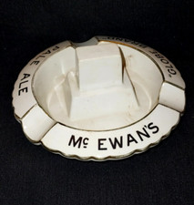 VINTAGE PORCELAIN McEWAN'S ASHTRAY MATCH HOLDER GLOBE HANCOCK CORFIELD ENGLAND