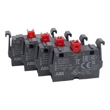 Lot of 4 ABB MCB-01 Pushbutton Contact Block, Normally Closed, 690V 10A