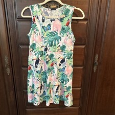 Wonder Nation Size 14/16 XL Girls Floral Sleeveless Dress Cotton Polyester