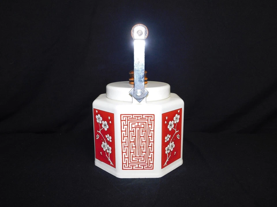 Tetera de colección Kamenstein roja y blanca flores Dogwood 1979 estilo asiático Foto 2 de 4