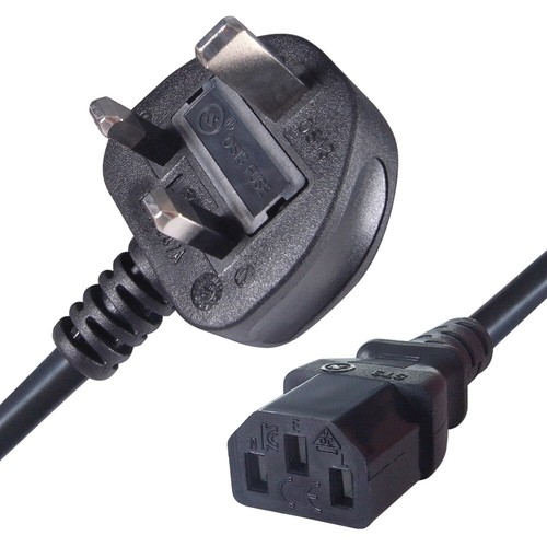 3m Long IEC Kettle Lead Power Cable 3 Pin UK Plug PC Monitor C13 Cord