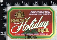 Koch's Holiday Strong Beer Label - NEW YORK