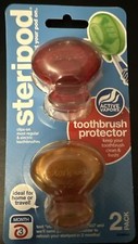 Steripod Clip-On Toothbrush Protector Red and Orange 2 Count