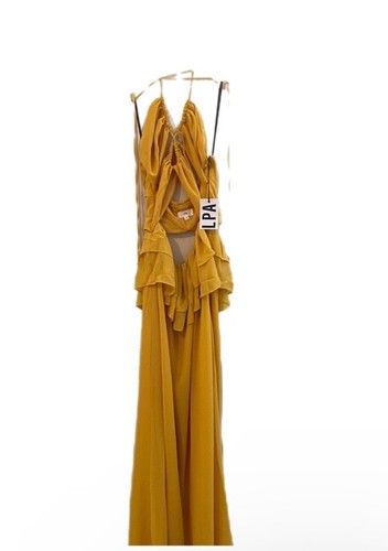 LPA Revolve Lia maxi dress mustard yellow medium new with tags - Picture 4 of 8