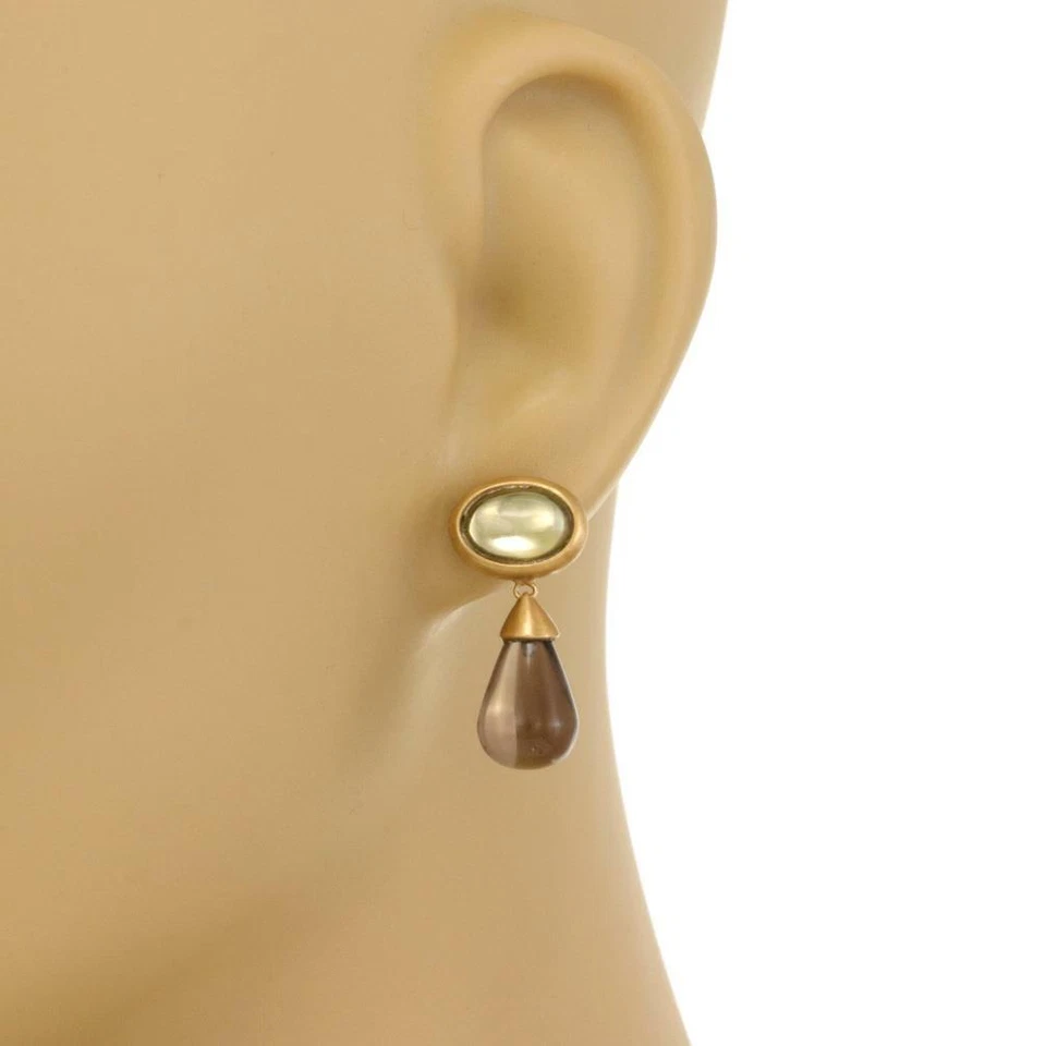 H.Stern Smoky Topaz Lemon Citrine 18k Yellow Gold Dangle Earrings Foto 4 de 4