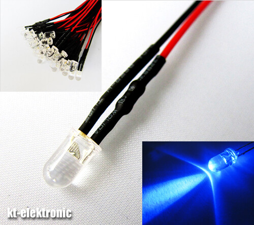 1,8mm 2mm 3mm 5mm 12V LED mit 20cm Kabel AUSWAHL  klar matt auto RGB UV - Bild 44 von 60