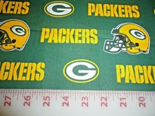 NFL Green Bay Packers Cotton Fabric 1/4 Yard 9" x 56" green