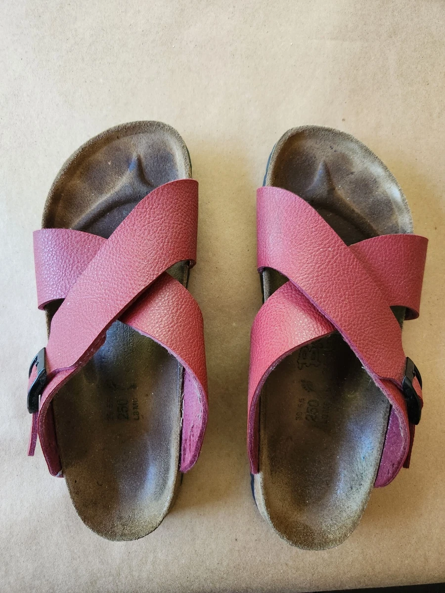 Birkenstock Birki s Santosa Dijon 39 Sandals Red Crossover Wide