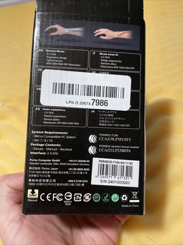 Perixx PERIMICE-713N Wireless 2.4G Optical Ergonomic Vertical Mouse - Picture 9 of 9