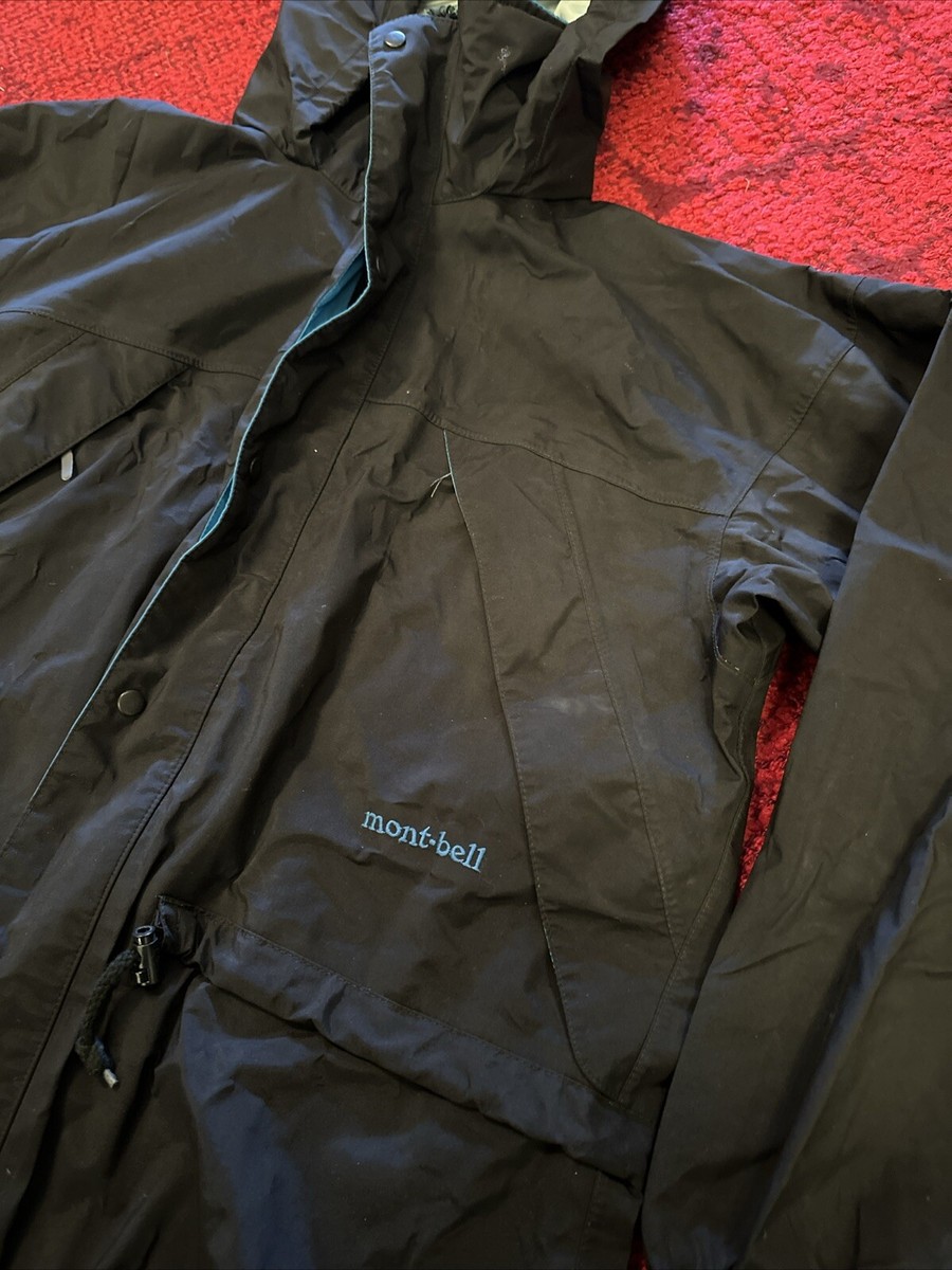 Vintage 80s / 90s Montbell Nylon Jacket Shell Coat - Black Teal