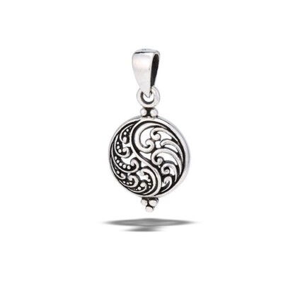 Sterling Silber wirbelnder Yin und Yang Anhänger