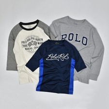 POLO Ralph Lauren 10-12 Years Set Kids Boys T-Shirt Big Logo Long Sleeve