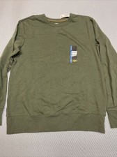 Boys 2XL 18 Athletic Works Green Fleece Crew Sweatshirt New