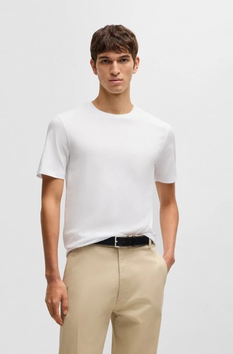 2x Hugo BOSS men designer white black crew round v neck jeans t-shirt M L XL XXL - Picture 8 of 27