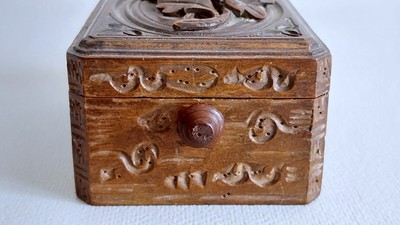Porte-montre En Bois Sculpté Vintage - Style Forêt Noire - Années 1950 - Occasion "dans Son Jus"