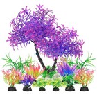 AQUANEAT Artificial Fish Tank Plants, Aquarium Plastic Tree Decoration Set,11pcs