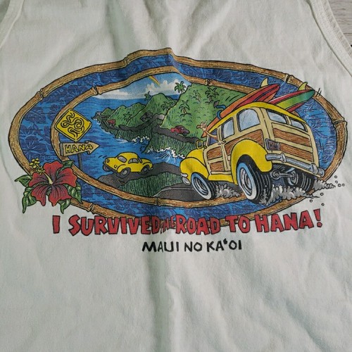 Road To Hana Hawaii Shirt Mens Extra Large White Tank Top - Picture 2 of 11