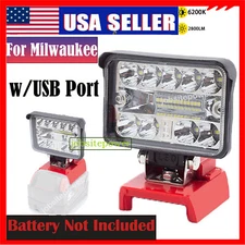 Outdoor LED Work Light For Milwaukee 18V M 18 Li-Ion Battery with USB Indoor US