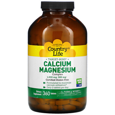 Country Life Target-Mins Calcium-Magnesium Complex- 360 Tablets