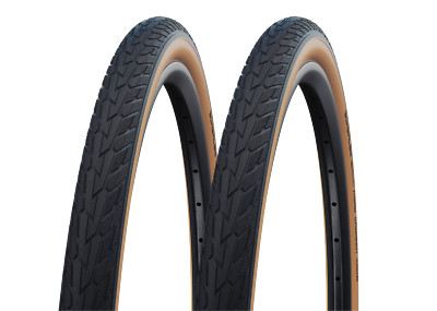 2x Schwalbe Road Cruiser 47-559 schwarz/hellbraun Drahtreifen K-Guard 26x1.75 Ma