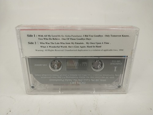 Don Ho - With All My Love (Hawaii) Me Ke Aloha Pumehana Cassette Tape! New! - Picture 2 of 2