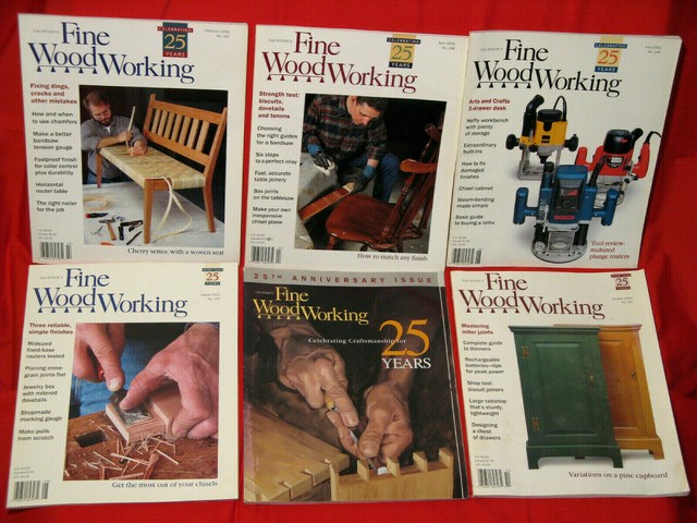 6 Fine Woodworking Magazines Back Issues Complete Lot 2001 
