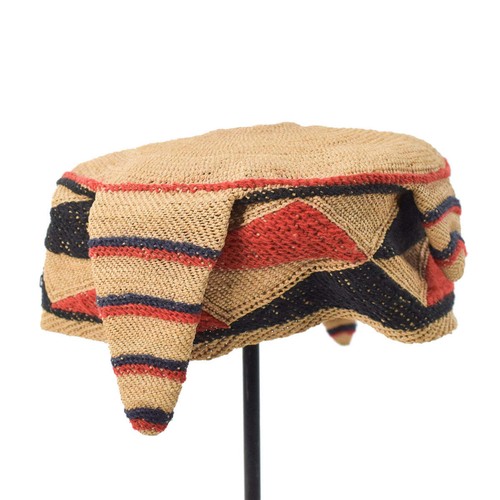Sombrero de jefe tejido Pende Congo - Imagen 6 de 8