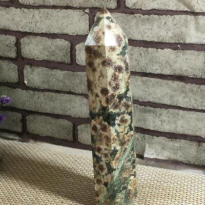 Natural pyrotechnic quartz crystal column aura stone therapy  965g