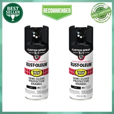 Rust-Oleum Stops Rust. Custom Spray 5-in-1 Semi-Gloss Black, Quick Drying, 12 oz
