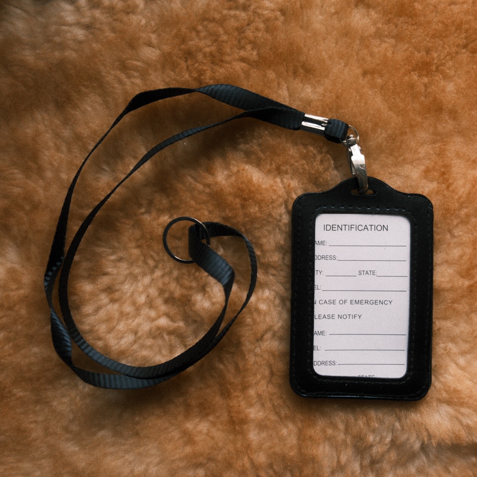 Black ID Card Holder with Adjustable Lanyard-image