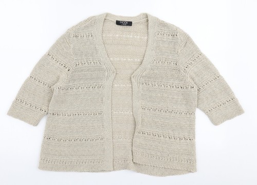 George Damen Beige V-Ausschnitt Polyestermischung Cardigan Größe 14