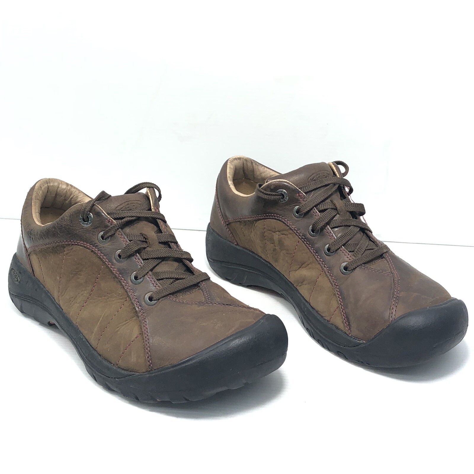 Keen Presidio Walnut Brown Leather Lace Up Low Top Hiking Shoes Womens Size  10 | eBay