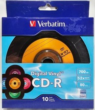 Vtg 10 pack VERBATIM 700MB Digital Vinyl CD-R Media Disc 97935 New Sealed
