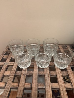 Set of 6 Libbey DuraTuff Everest Stackable Rocks Glasses -8oz Ribbed Base USA