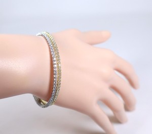 Authentic Sparkly Stackable Slinky Bracelets Gold Plated Cubic Zirconia Gemstones