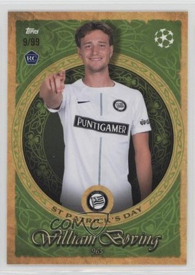 2024-25 Topps Total Football St Patrick's Day 9/99 William Boving #965 1l6l