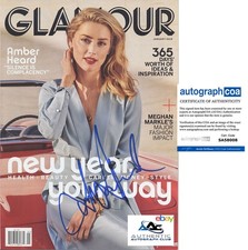 AMBER HEARD AUTOGRAPH SIGNED GLAMOUR MAGAZINE AQUAMAN ACOA