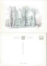 POSTAL Iglesia Parroquial Necton Norfolk Inglaterra Jueces Arquitectura Limitada Paisaje