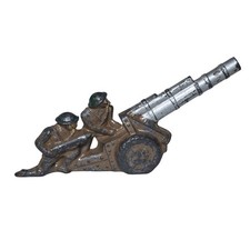Barclay Toy Soldier B222 2 Man Crew at Mobile Cannon Howitzer Vintage Dimestore