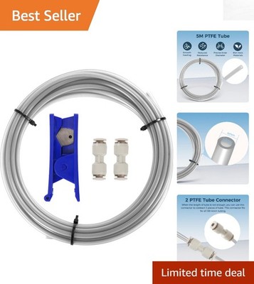 Durable 5-Meter PTFE Tubing for 3D Printing - Couplers & Cutter Set Included