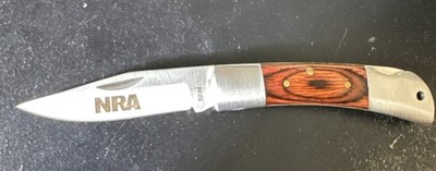 NRA Lockback Folding Pocket Knife 440 Stainless | eBay