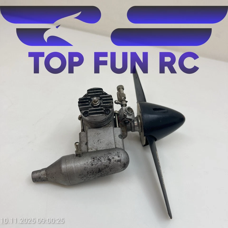 ENYA 15-IV 2-STROKE MODEL AIRPLANE ENGINE MUFFLER & SPINNER - Image 3 of 4