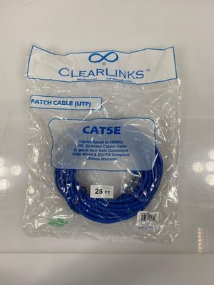 Clearlinks Cat5E UTP Patch Cable 25' C5E-BL-25-M
